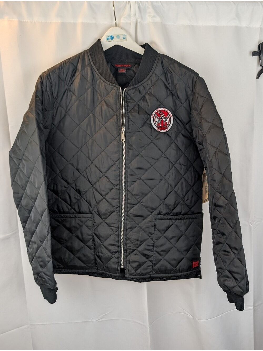 Tough Duck quilted jacket size M with Manitoba Métis fédération logo BNWT